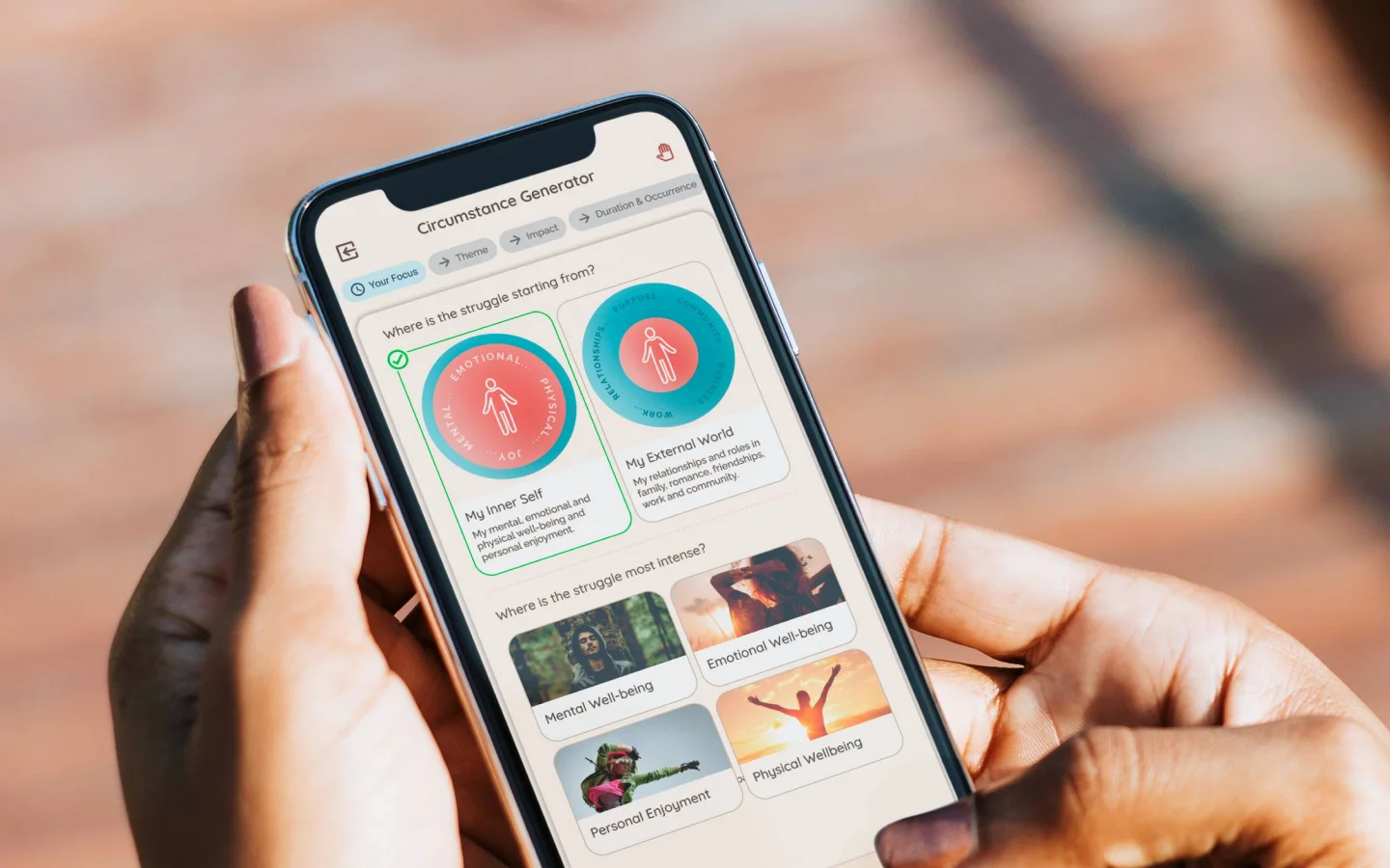 A mockup of the Verve Pocket Coach mobile app.