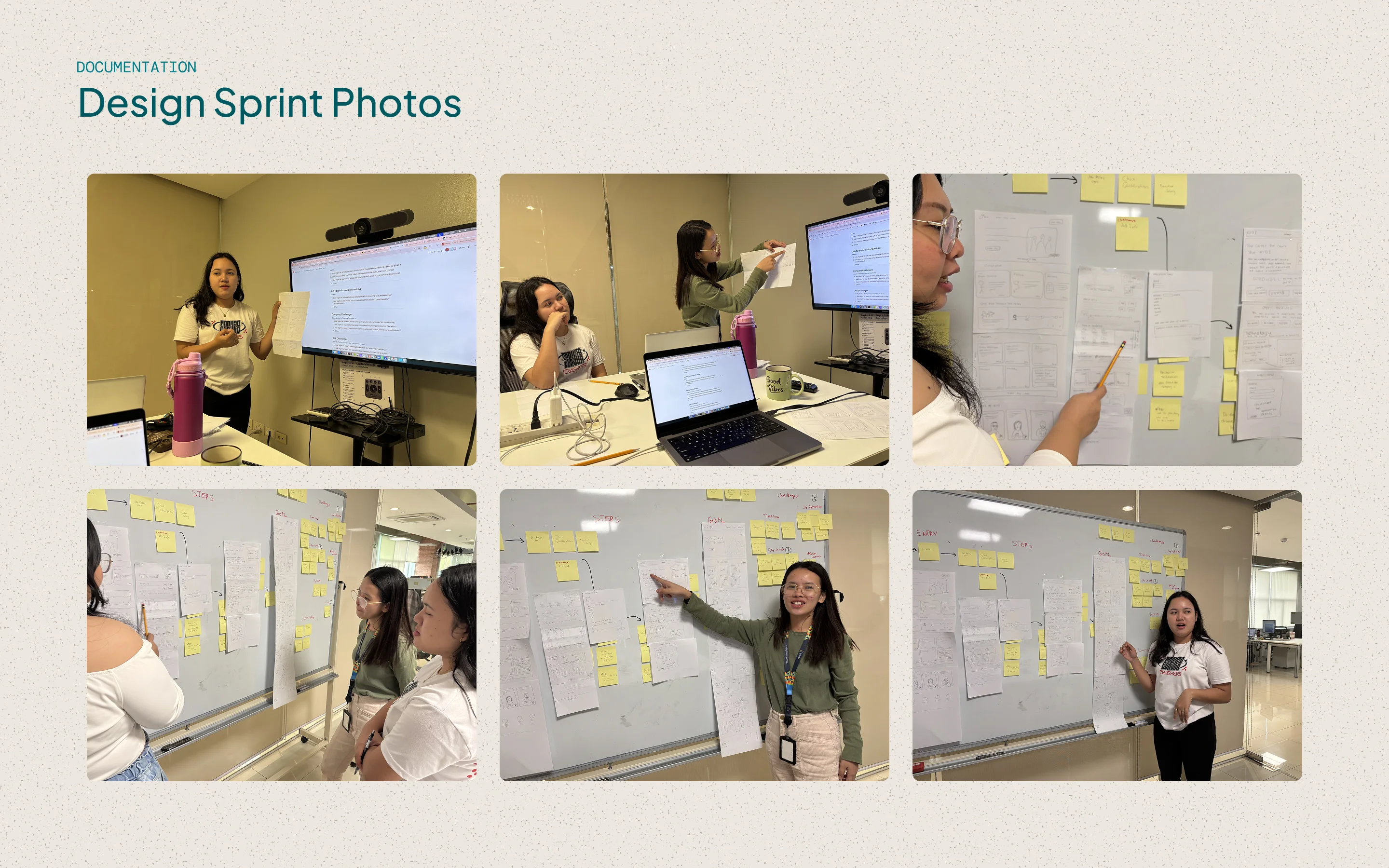 A photo collage of Design Sprint participants working together in a workshop setting.